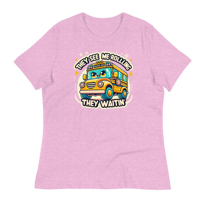 They See Me Rolling, They Waitin' Bus Driver Bella Canvas Relaxed Women's T-Shirt