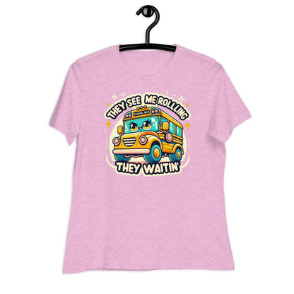 They See Me Rolling, They Waitin' Bus Driver Bella Canvas Relaxed Women's T-Shirt