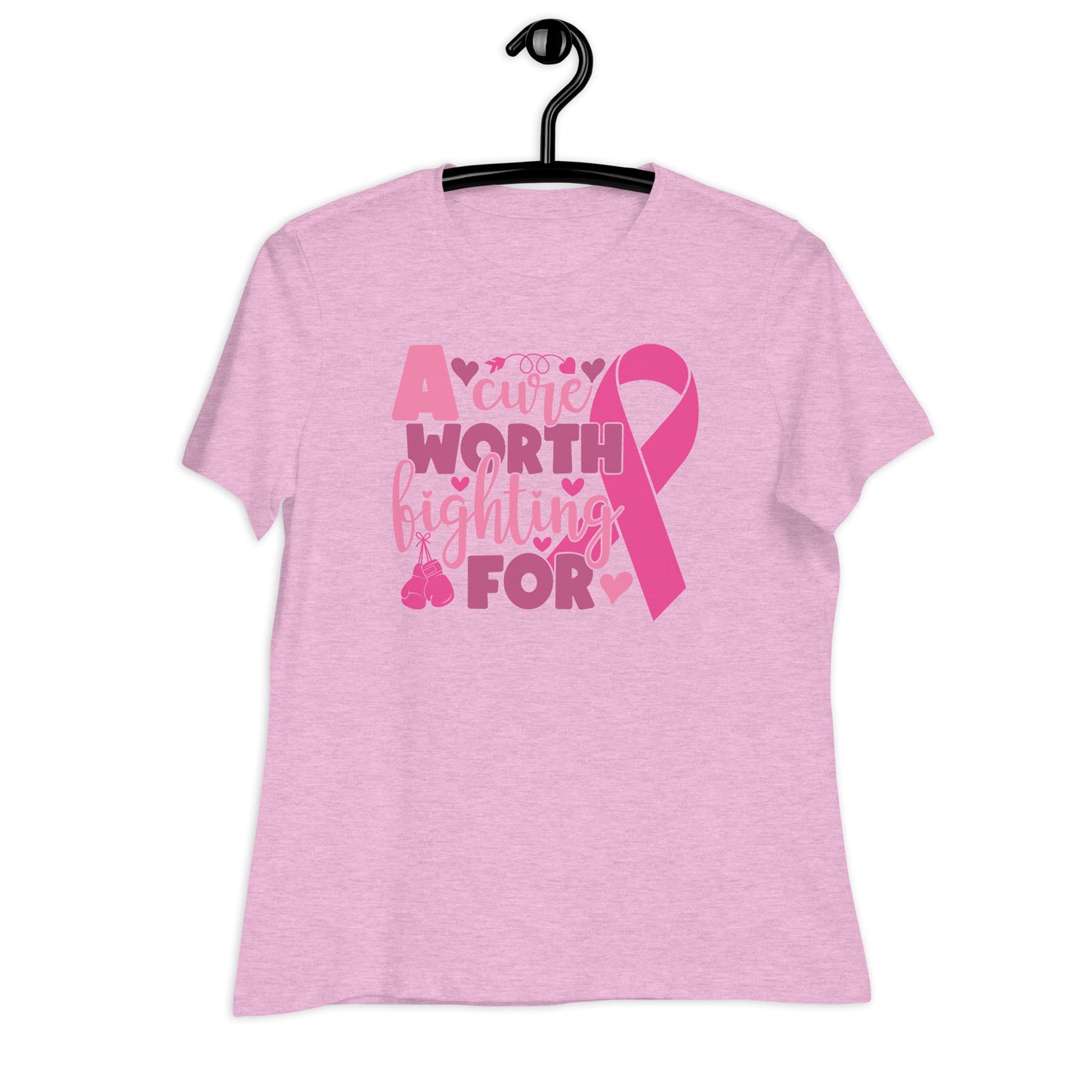 A Cure Worth Fighting For Breast Cancer Awareness Bella Canvas Relaxed Women's T-Shirt