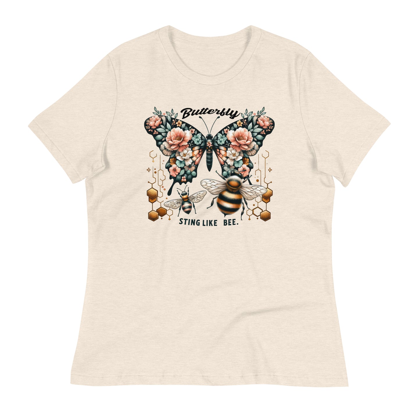 Butterfly Sting Like a Bee Bella Canvas Relaxed Women's T-Shirt