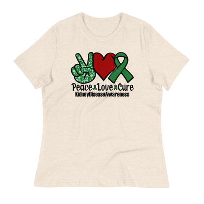 Peace Love Cure Kidney Disease Awareness Bella Canvas Relaxed Women's T-Shirt