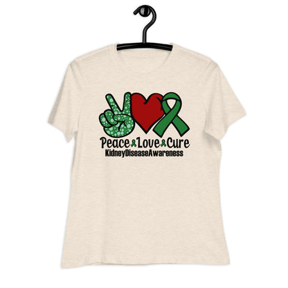 Peace Love Cure Kidney Disease Awareness Bella Canvas Relaxed Women's T-Shirt