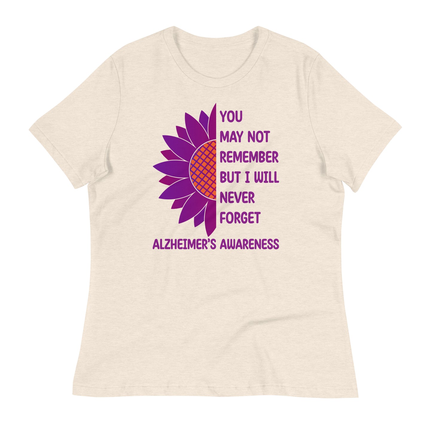 I Will Never Forget Alzheimer's Awareness Bella Canvas Relaxed Women's T-Shirt