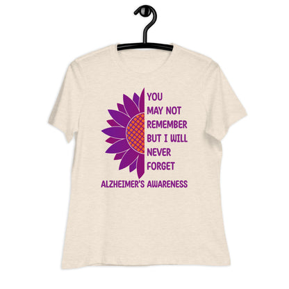 I Will Never Forget Alzheimer's Awareness Bella Canvas Relaxed Women's T-Shirt