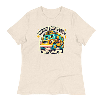 They See Me Rolling, They Waitin' Bus Driver Bella Canvas Relaxed Women's T-Shirt