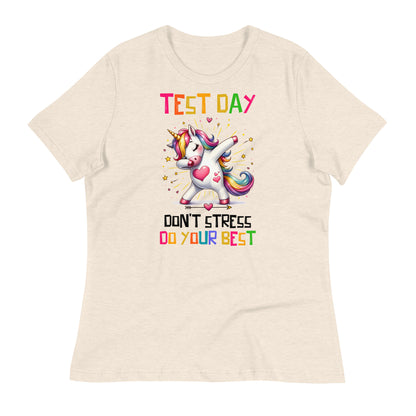 Test Day Don't Stress, Do Your Best Teacher Bella Canvas Relaxed Women's T-Shirt