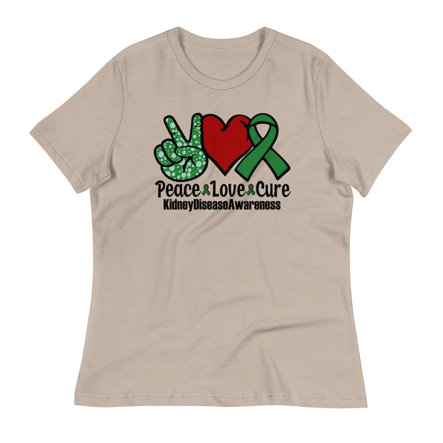 Peace Love Cure Kidney Disease Awareness Bella Canvas Relaxed Women's T-Shirt