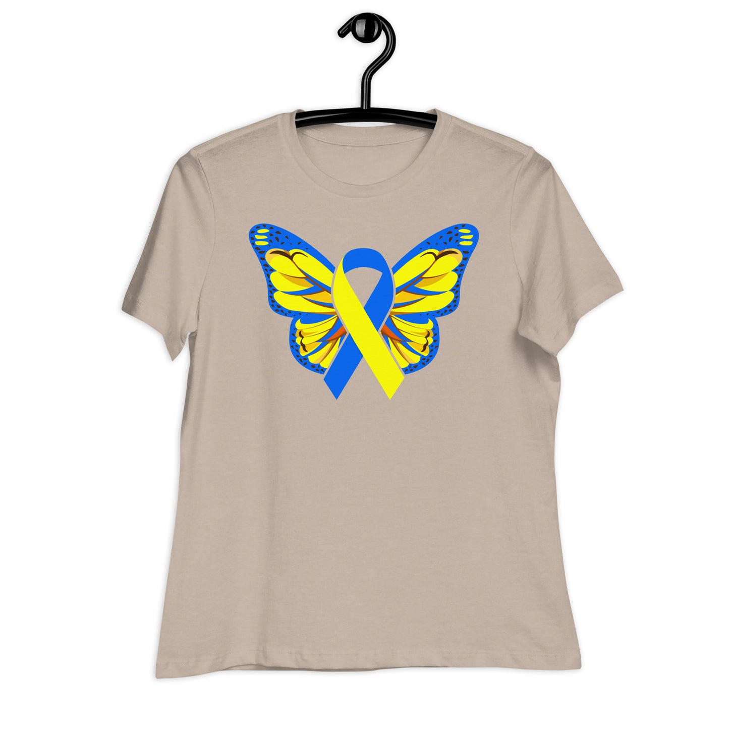 Down Syndrome Awareness Butterfly Ribbon Bella Canvas Relaxed Women's T-Shirt