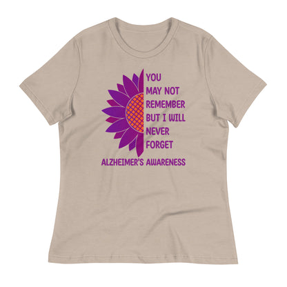 I Will Never Forget Alzheimer's Awareness Bella Canvas Relaxed Women's T-Shirt