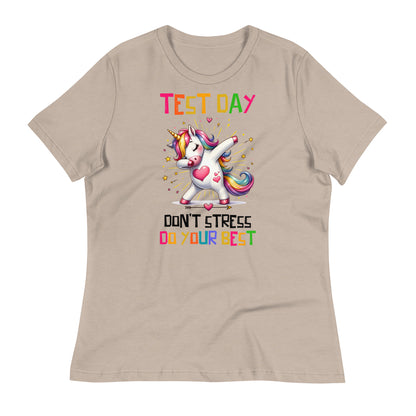 Test Day Don't Stress, Do Your Best Teacher Bella Canvas Relaxed Women's T-Shirt