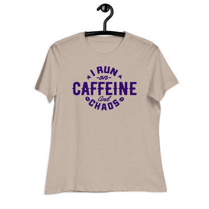 I Run on Caffeine and Chaos Bella Canvas Relaxed Women's T-Shirt