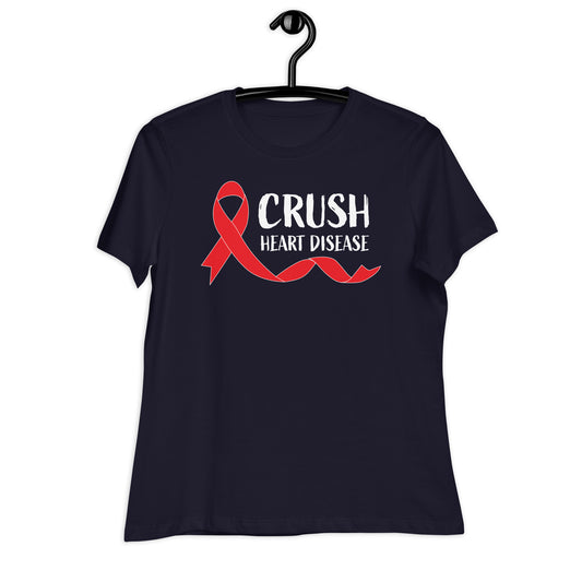 Crush Heart Disease Awareness Bella Canvas Relaxed Women's T-Shirt