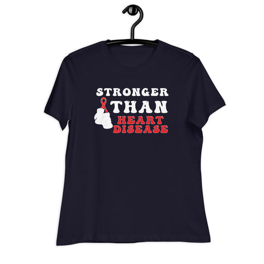Stronger Than Heart Disease Awareness Bella Canvas Relaxed Women's T-Shirt