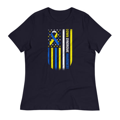 Down Syndrome Awareness Flag Bella Canvas Relaxed Women's T-Shirt