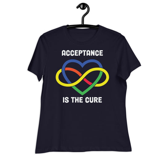 Acceptance is the Cure Autism Acceptance Bella Canvas Relaxed Women's T-Shirt