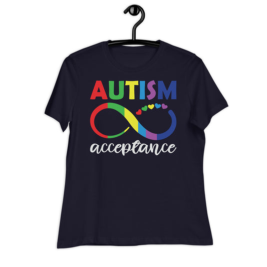Autism Acceptance Link Bella Canvas Relaxed Women's T-Shirt