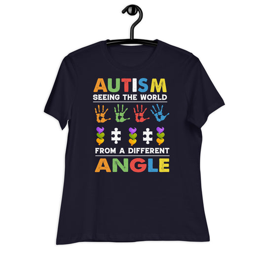 Autism, Seeing the World From a Different Angle Bella Canvas Relaxed Women's T-Shirt