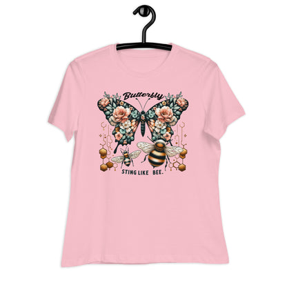 Butterfly Sting Like a Bee Bella Canvas Relaxed Women's T-Shirt