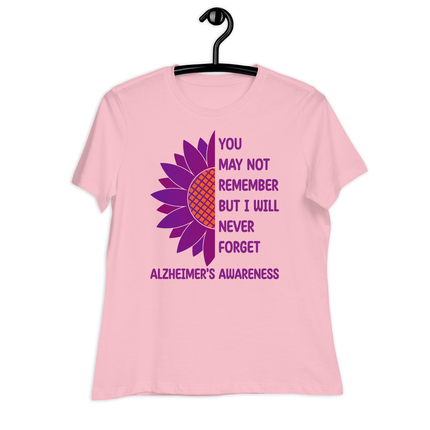 I Will Never Forget Alzheimer's Awareness Bella Canvas Relaxed Women's T-Shirt