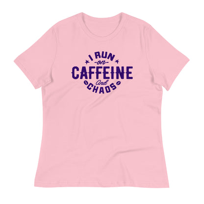 I Run on Caffeine and Chaos Bella Canvas Relaxed Women's T-Shirt