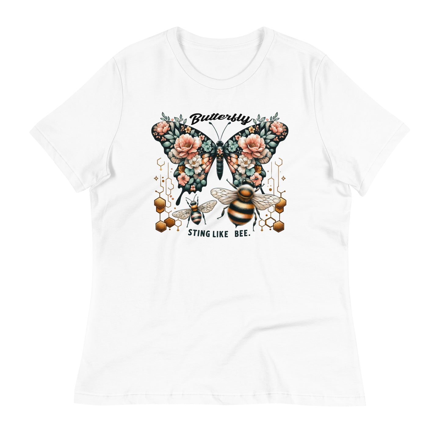 Butterfly Sting Like a Bee Bella Canvas Relaxed Women's T-Shirt
