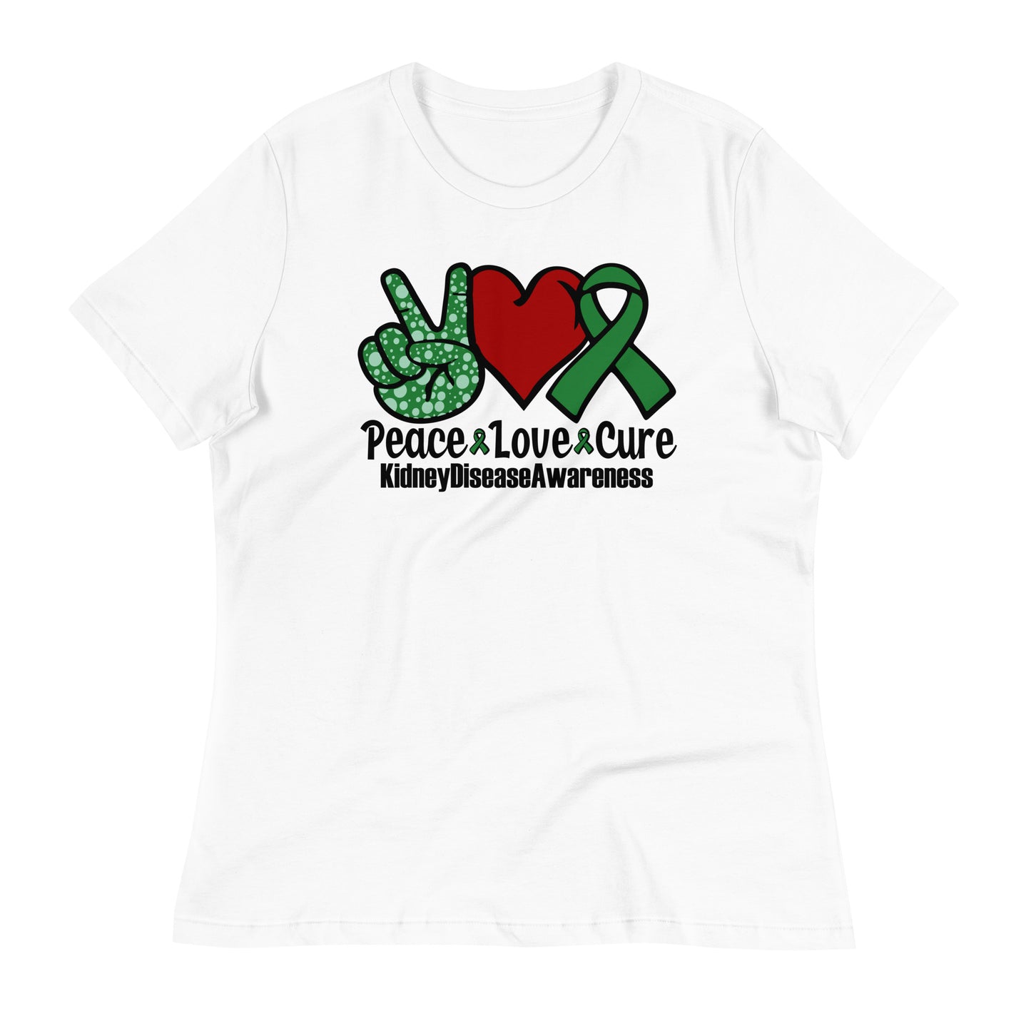 Peace Love Cure Kidney Disease Awareness Bella Canvas Relaxed Women's T-Shirt