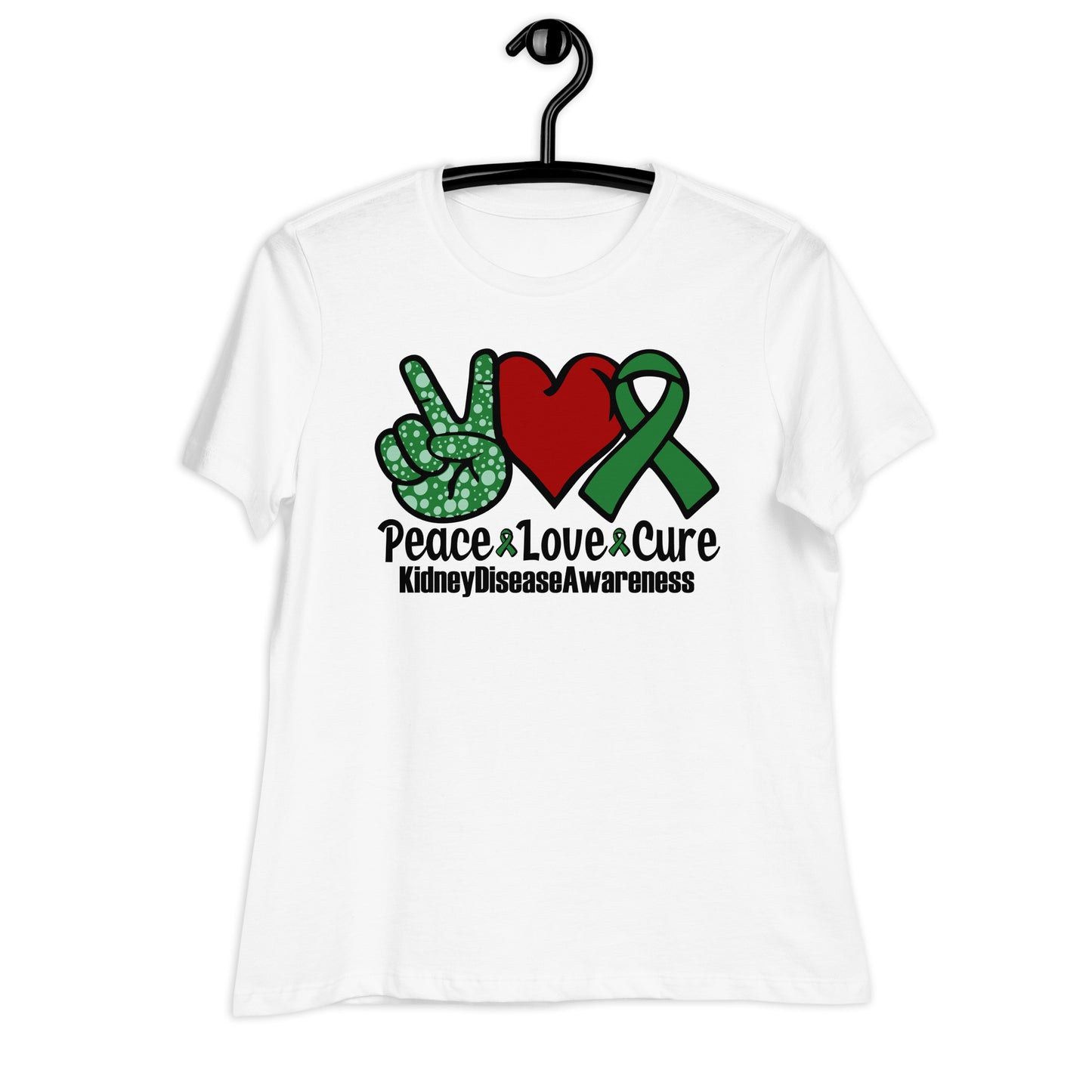 Peace Love Cure Kidney Disease Awareness Bella Canvas Relaxed Women's T-Shirt