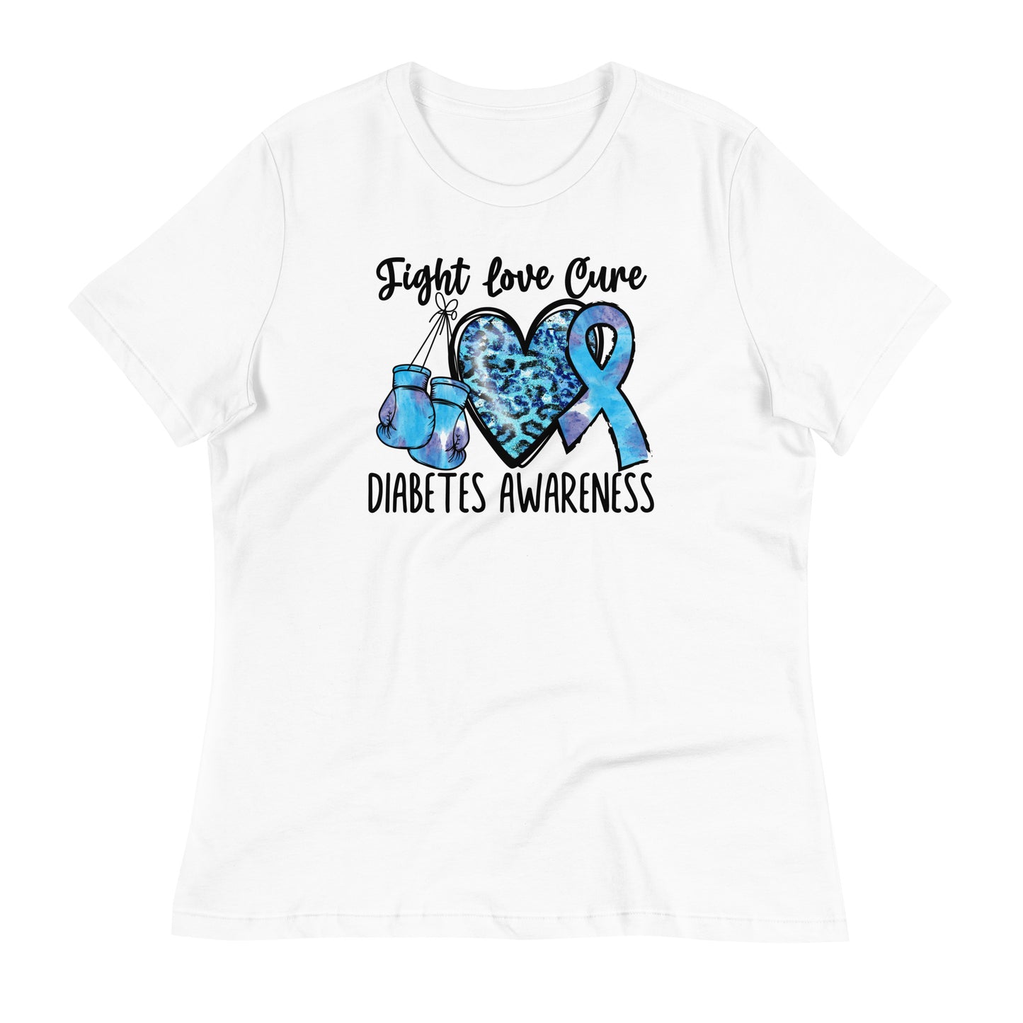 Fight Love Cure Diabetes Awareness Bella Canvas Relaxed Women's T-Shirt