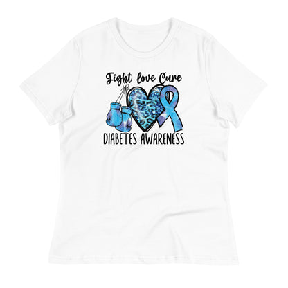 Fight Love Cure Diabetes Awareness Bella Canvas Relaxed Women's T-Shirt