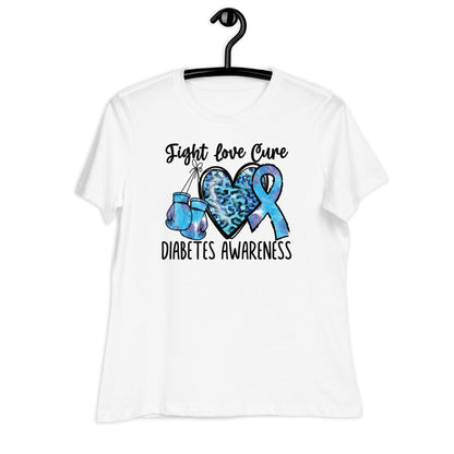 Fight Love Cure Diabetes Awareness Bella Canvas Relaxed Women's T-Shirt