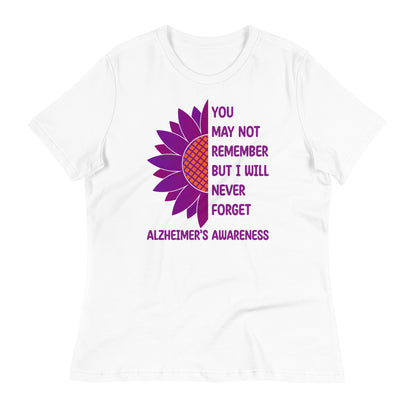 I Will Never Forget Alzheimer's Awareness Bella Canvas Relaxed Women's T-Shirt