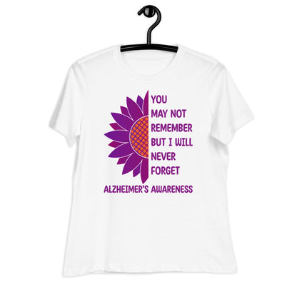 I Will Never Forget Alzheimer's Awareness Bella Canvas Relaxed Women's T-Shirt