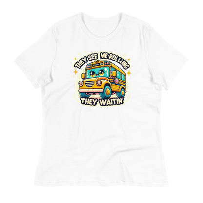 They See Me Rolling, They Waitin' Bus Driver Bella Canvas Relaxed Women's T-Shirt