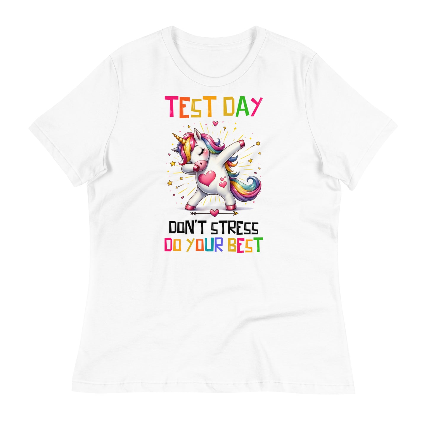 Test Day Don't Stress, Do Your Best Teacher Bella Canvas Relaxed Women's T-Shirt