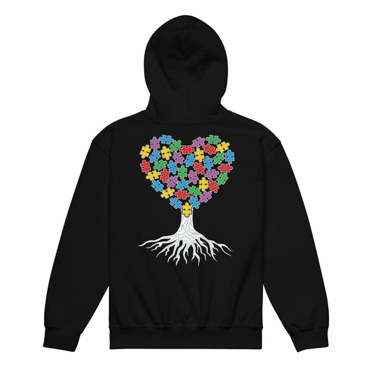 Autism Acceptance Heart Tree Quality Classic Gildan Youth Hoodie