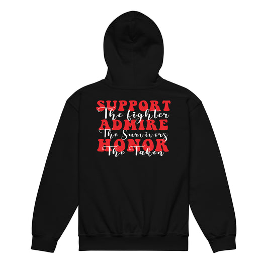 Support Admire Honor Heart Disease Awareness Quality Classic Gildan Youth Hoodie