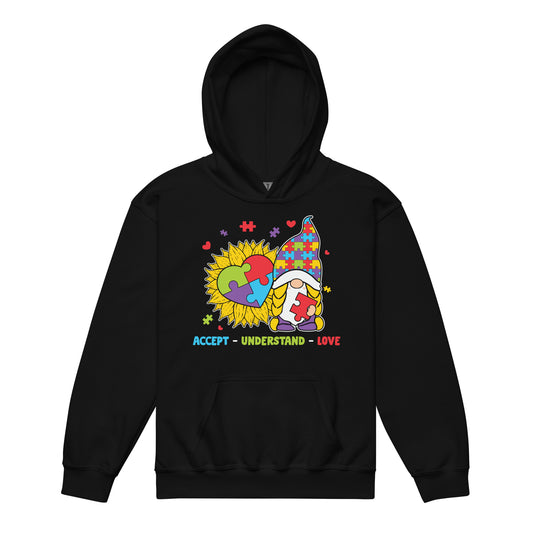 Autism Gnome Accept Understand Love Quality Classic Gildan Youth Hoodie