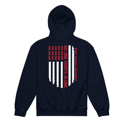 No One Fights Alone Flag Disease Awareness Classic Gildan Youth Hoodie