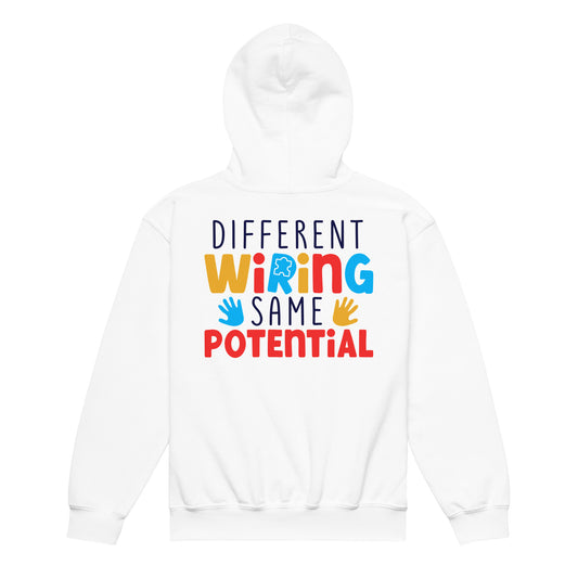 Different Wiring Same Potential Autism Acceptance Quality Classic Gildan Youth Hoodie