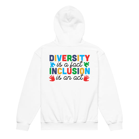 Diversity is a Fact Inclusion is an Act Autism Acceptance Classic Gildan Youth Hoodie