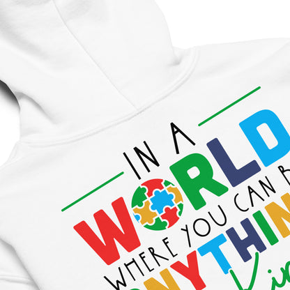 In a World Where You Can Be Anything Be Kind Autism Acceptance Classic Gildan Youth Hoodie