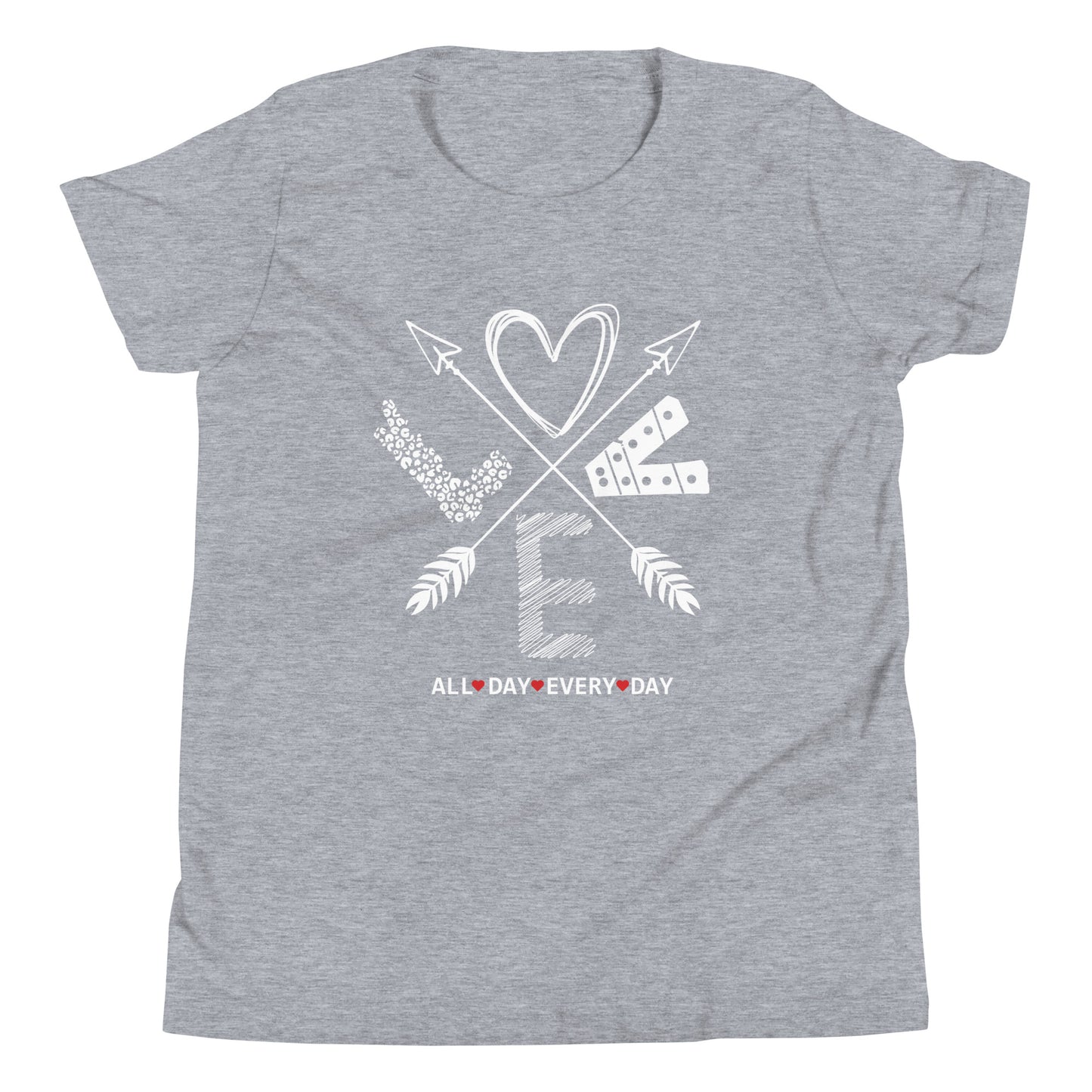 Love All Day Every Day Quality Cotton Bella Canvas Youth T-Shirt