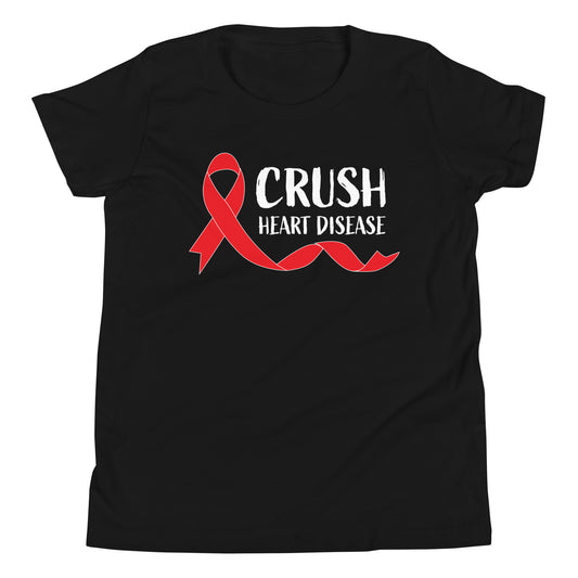 Crush Heart Disease Awareness Quality Cotton Bella Canvas Youth T-Shirt
