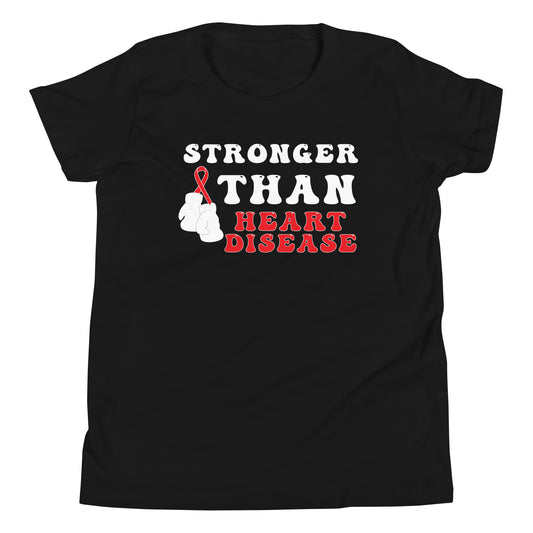Stronger than Heart Disease Awareness Quality Cotton Bella Canvas Youth T-Shirt