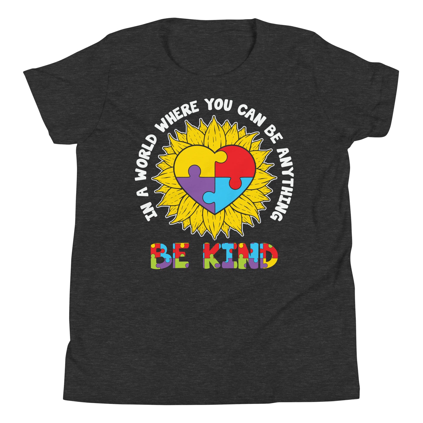 Be Kind Autism Acceptance Quality Cotton Bella Canvas Adult T-Shirt