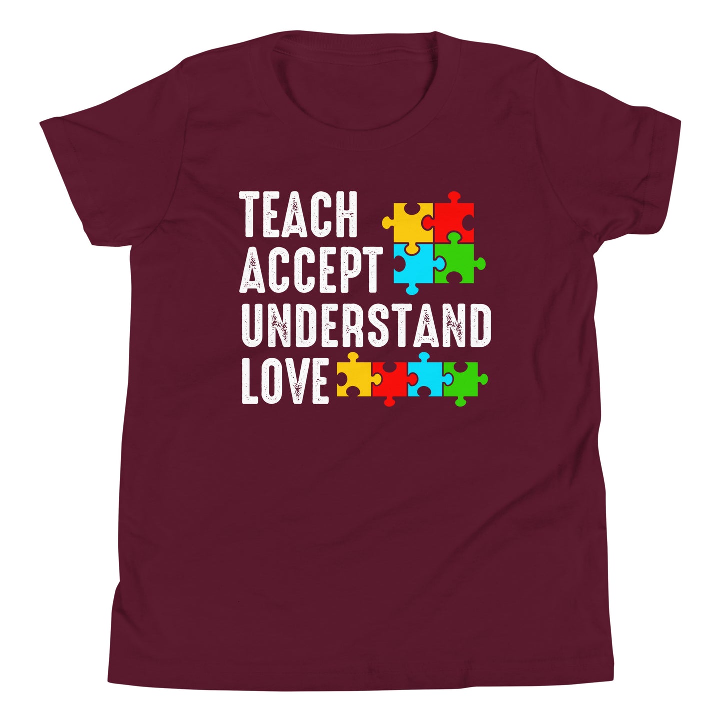 Autism Acceptance Together Quality Cotton Bella Canvas Youth T-Shirt