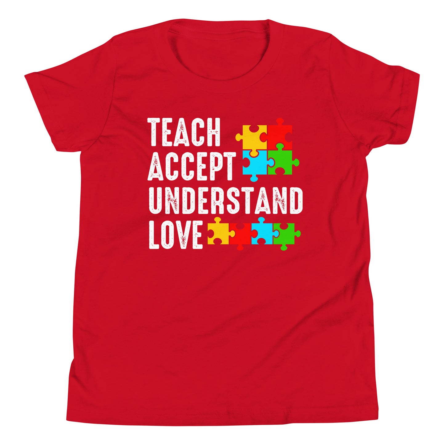 Autism Acceptance Together Quality Cotton Bella Canvas Youth T-Shirt